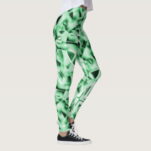 Rustic or not, green white strange twisted cutouts leggings