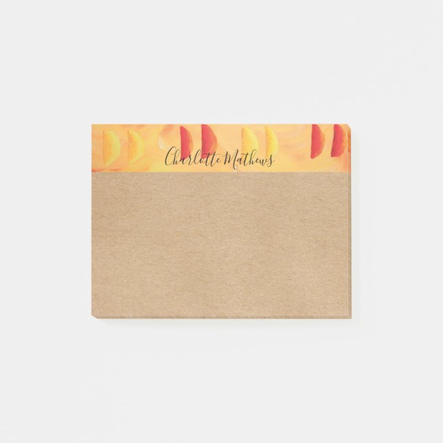 Rustic Orange and Lemons Citrus Personalised Post-it Notes (Front)