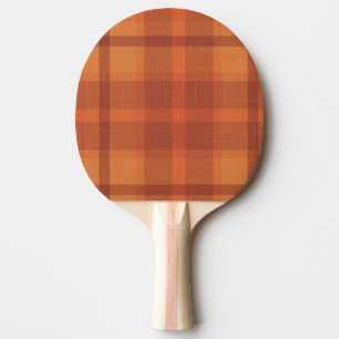 Rustic Orange Autumn Fall Plaid Tartan Ping Pong Paddle