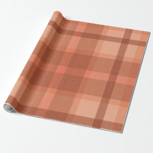 Rustic Orange Autumn  Fall Plaid Tartan  Wrapping Paper