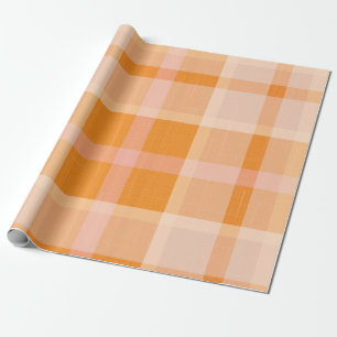 Rustic Orange Autumn  Fall Plaid Tartan  Wrapping  Wrapping Paper