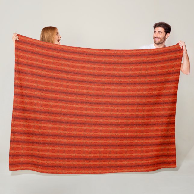 Rustic Orange Aztec Pattern Blanket 60" x 80" (In Situ)