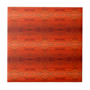 Rustic Orange Aztec Pattern Tile