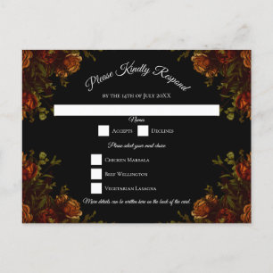 Rustic Orange Black Elegant Wedding Invitation