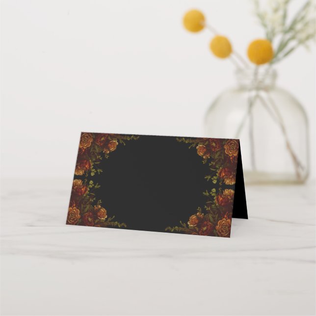 Rustic Orange Black Elegant Wedding Invitation (Front)