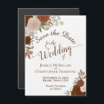 Rustic Orange Boho Floral Wedding Save the Date Magnetic Invitation<br><div class="desc">These beautiful magnetic cards will let your friends and family know to save the date for your upcoming wedding. They feature an elegant design with lacy script calligraphy and hand painted watercolor roses in shades of rust orange, burnt umber, and peach. The rustic boho chic style makes these cards appropriate...</div>