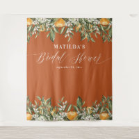 Rustic orange citrus botanical bridal shower party