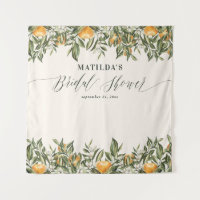 Rustic orange citrus botanical bridal shower party