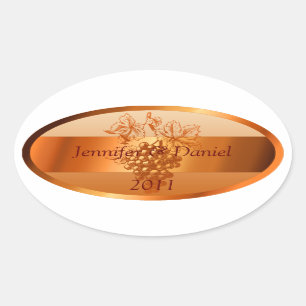 Rustic Orange Custom Wine Labels Fall Wedding