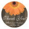 Rustic Orange Daisy Wedding Thank You Sticker