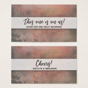 Rustic Orange Drink Tickets w/ Modern Handwriting