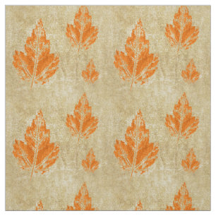 Rustic Orange Leaf Fabric