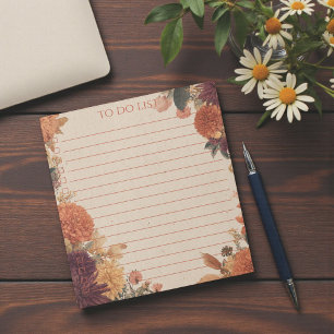 Rustic Orange Marigold To Do List Nature Botanical Notepad