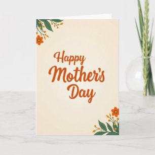 Rustic Orange Mothers Day Card