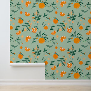 Rustic Orange Orchard Wallpaper