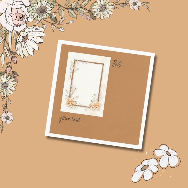 Rustic Orange Peach Botanicals Napkin (Creator Uploaded)