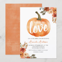 Rustic Orange Pumpkin Fall in Love Bridal Shower