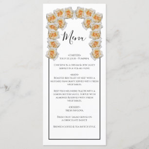 Rustic Orange Roses Wedding  Menu