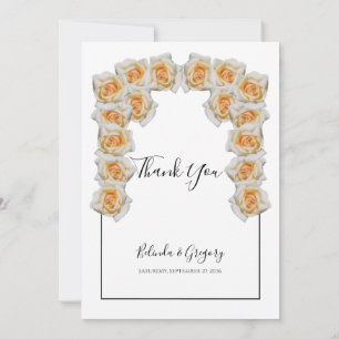Rustic Orange Roses Wedding Thank You Card