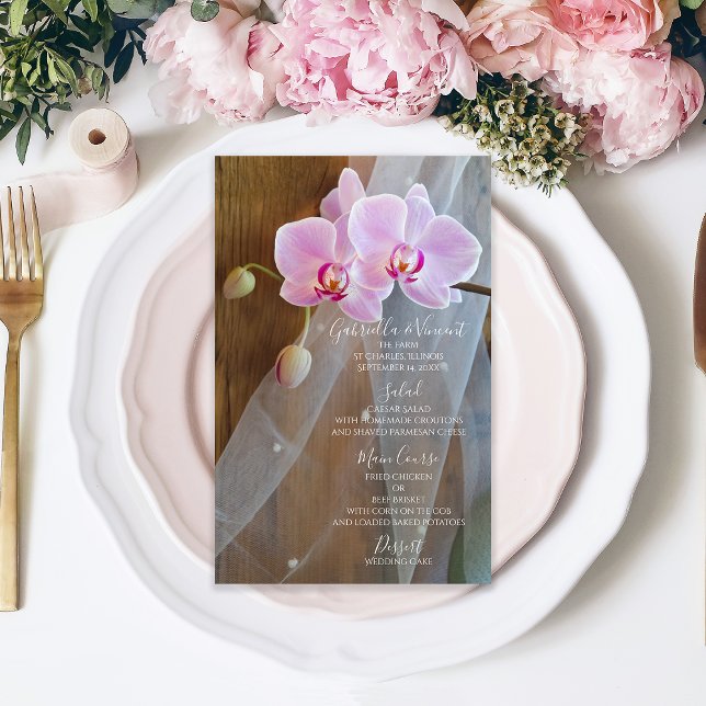 Rustic Orchid Elegance Barn Wedding Menu (Creator Uploaded)