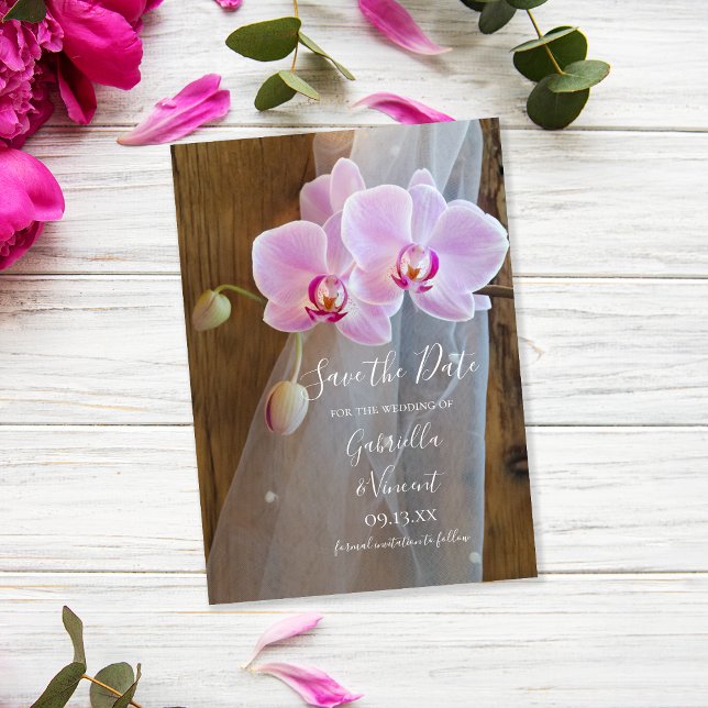 Rustic Orchid Elegance Barn Wedding Save the Date Invitation (Creator Uploaded)
