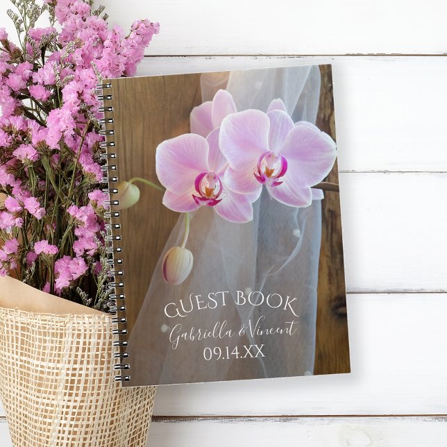 Rustic Orchid Elegance Country Barn Wedding Guest Notebook (Creator Uploaded)