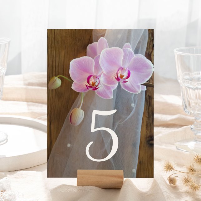 Rustic Orchid Elegance Country Barn Wedding Table Number (Creator Uploaded)