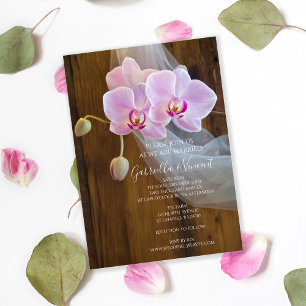 Rustic Orchid Elegance Country Wedding Invitation