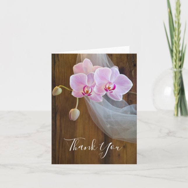 Rustic Orchid Elegance Country Wedding Thank You (Front)