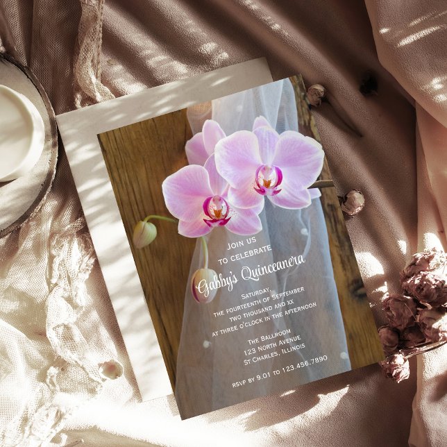 Rustic Orchid Elegance Quinceanera Barn Party Invitation (Creator Uploaded)