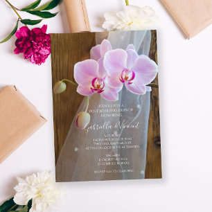 Rustic Orchids Country Barn Post Wedding Brunch Invitation