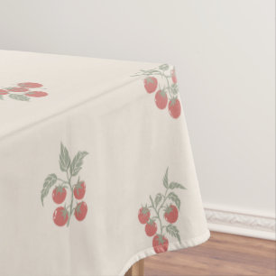 Rustic Organic Tomato Branch Botanical Dusty Rose Tablecloth