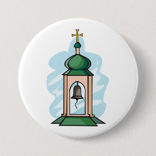 Rustic Orthodox Church Belfry 7.5 Cm Round Badge