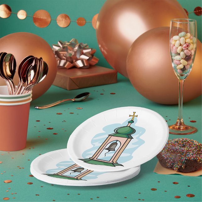 Rustic Orthodox Church Belfry Paper Plate (Creator Uploaded)