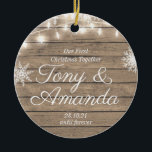 Rustic Our First Christmas Together Ornament<br><div class="desc">Our First Christmas Together Ornament</div>