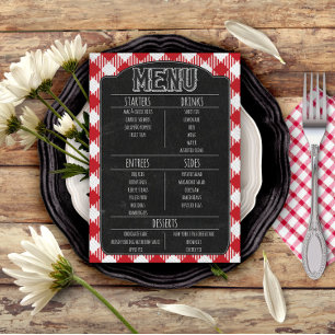Rustic Outdoor BBQ Grilling Party Chalkboard Sign Menu