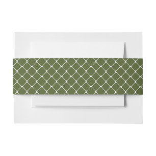 Rustic Outdoor Moss Sage Green Fishing Net Invitation Belly Band