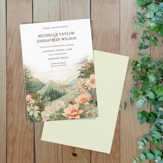 Rustic Outdoor Mountain Destination Wedding Invitation (Creator Uploaded)