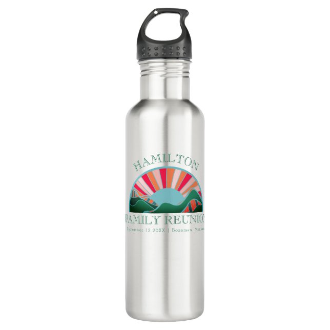 Rustic Outdoor Mountain Family Reunion  710 Ml Water Bottle (Front)