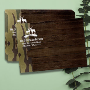 Rustic Outdoors Western Country Deer Wedding  Envelope