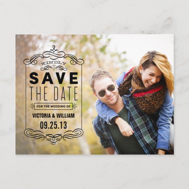 RUSTIC OVERLAY | SAVE THE DATE ANNOUNCEMENT (Front)