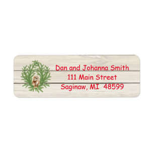 Rustic Owl and Wood Christmas Address Label Return Address Label
