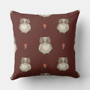 Rustic Owl Throw Pillow