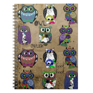 Rustic Owls Folk Art Notebook