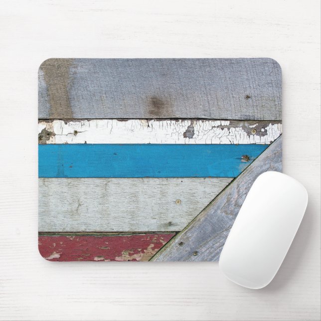 Rustic Painted Wood Pattern Mouse Pad (With Mouse)