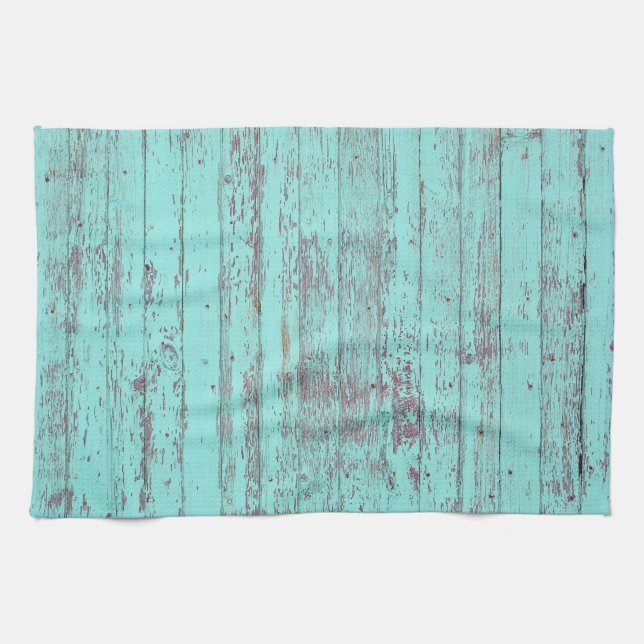 rustic painted wood tea towel (Horizontal)