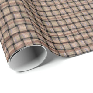 Rustic Painting, Brown Weave Burlap Wrapping Paper