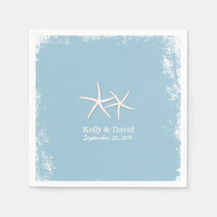 Rustic Pair of Starfish Beach Wedding Napkin