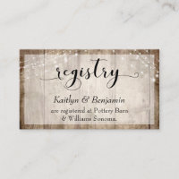 Rustic Pale Brown Wood w/ Lights, Wedding Registry