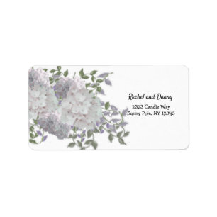 Rustic Pale Pink Hydrangea Floral Address Label